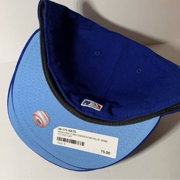Swarovski Chicago Cubs Blue Brim Fitted Cap - Picture 4 of 6